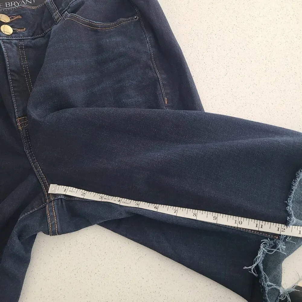 Lane Bryant Dark Wash Blue Denim Bermudas Raw Hem Cutoff Straight Fit Jeans 18 - Picture 12 of 12